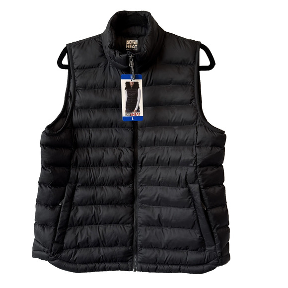 32 Degrees Women’s L Outdoors Quilted Puffer Vest Black Packable Lightweight - Picture 1 of 11
